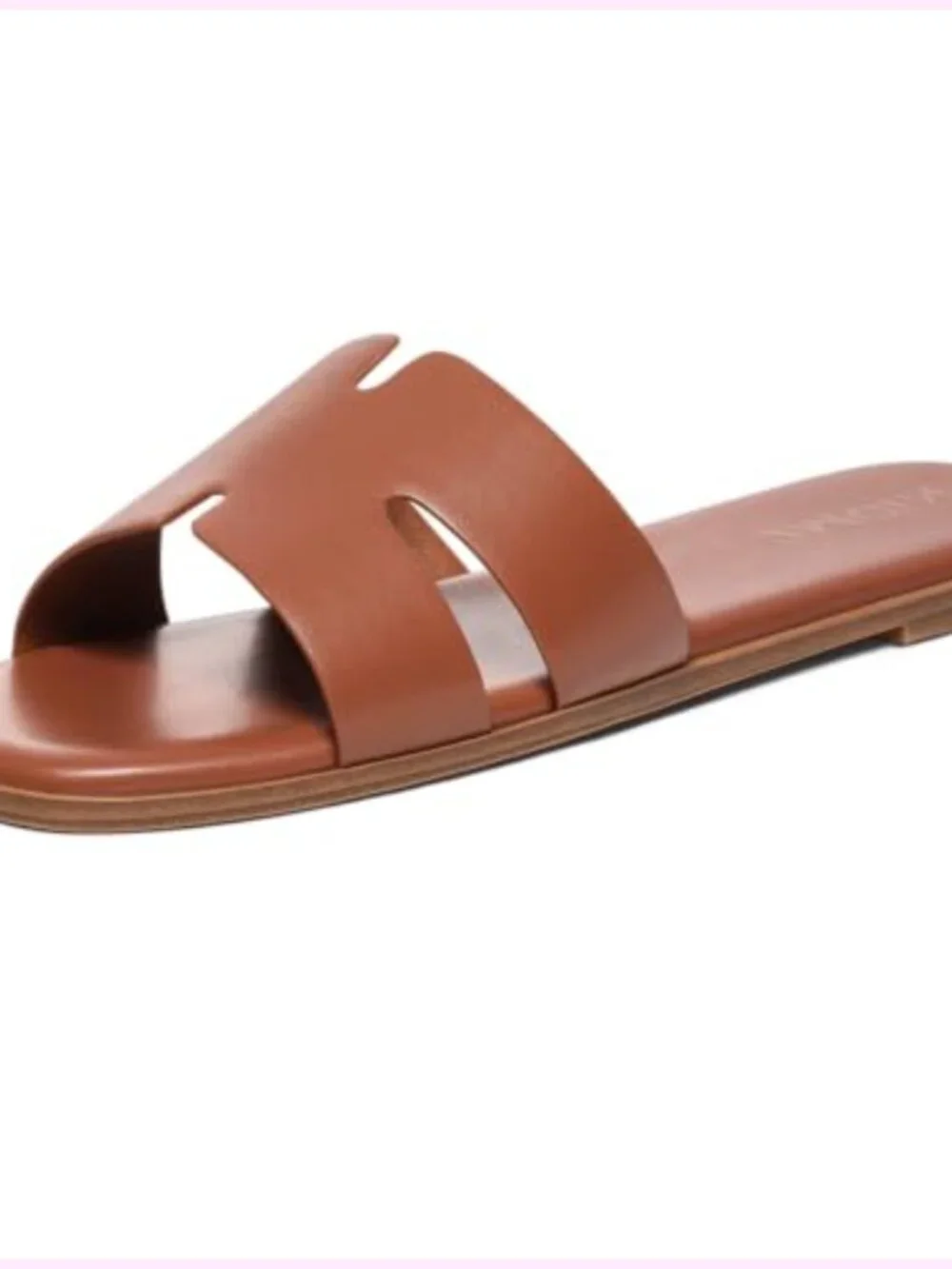 PU Leather Slip On Flat Sandals Women Dressy Summer Slides